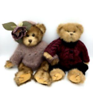 BEARINGTON COLLECTION Colette #1380 plush bear 14" stuffed animal 2002 w/ friend